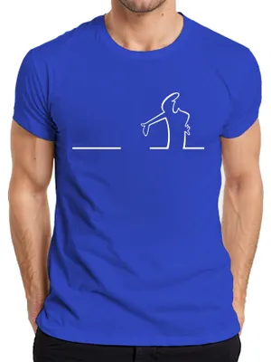 Produktbild von Balum La Linea Lui Osvaldo Cavandoli Cartoon Balum Balum Herren T-Shirt, Blau, S