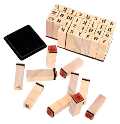 Produktbild von Mini-buchstabenstempel Aus Holz Alphabetstempel Für Tagebücher Und Kartenherstellung Kleine Stempel Für Büro Und Basteln Journalstempel Und Dekorative Holzstempel