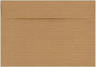 Obrázok produktu pre Dekoratívne obálky B6 Kraft pruhované 120 g 50 kusov - Ekologické obálky