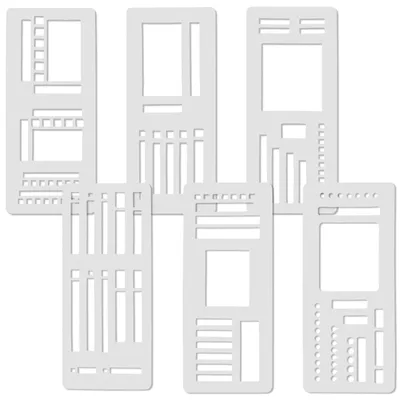 Imagen del producto de Conjunto de plantillas, 6 diseños flexibles, reutilizables, para la creación de diarios y agendas