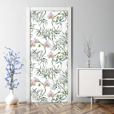 Produktbild von Dekorative Türposter Klebefolie selbstklebend Wandaufkleber Gartenblumen Vintage 70 x 200 cm