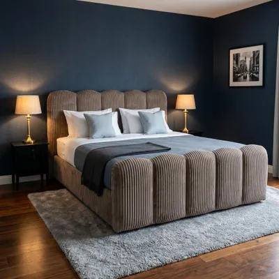 Produktbild von ELVORA DESIGN. Boxspringbett 140x200 cm Bettkasten und Matratze, VELA, Braun