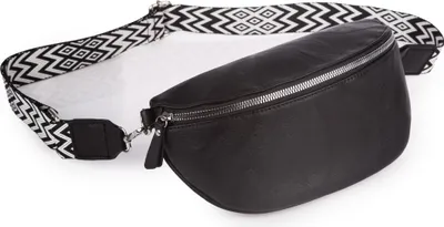 Zdjęcie produktu dla Elegancka saszetka typu nerka damska na ramię crossbody z miękkiej skóry ekologicznej czarna