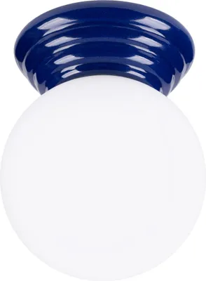 Image de Plafonnier ZORI ultramarine IP44 1xG9 8W céramique émaillée/verre 12x16x12cm Sollux Lighting
