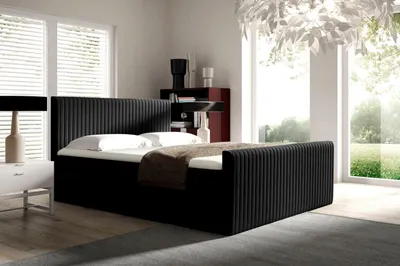 Obrázok produktu pre Kontinentálna posteľ 120x200 BINDY - čierna + topper ZDARMA