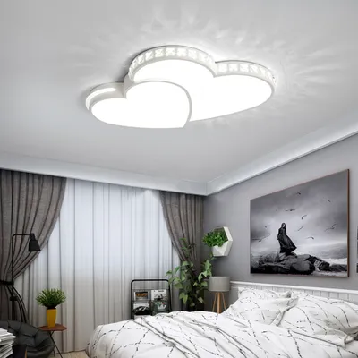 Obrázek produktu pro LED stropní světlo křišťálový kov moderní závěsné světlo ve tvaru srdce stropní lampa studená bílá 36W pro obývací pokoj ložnice dětský pokoj restaurace