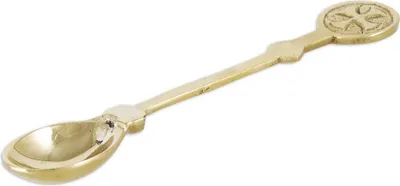 Produktbild von 11cm Löffel Für Weihrauch aus Messing Massiv mit Gravur Weihrauchlöffel 2220