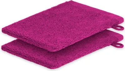Produktbild von 2 x Waschhandschuh 15 x 21 cm 500g/m² Doppelpack  Pink Hohe Qualität Neu/OVP