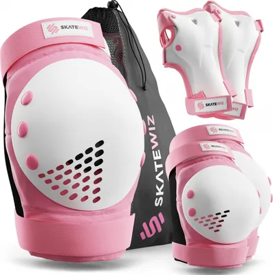 Produktbild von SKATEWIZ Schoner Set Kinder Protektoren-Set Erwachsene [6pc] - Schützer Inliner Knieschoner Knieschützer Skateboard Schutz Skate