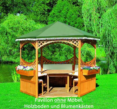 Produktbild von Promex Promadino Pavillon Palma 308x308 Gartenpavillon aus Holz Gartenhütte Gartenlaube