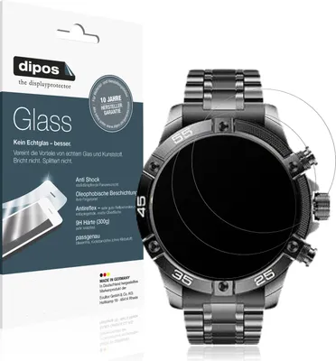 Produktbild von 2x Schutzfolie für OHUGNA Smartwatch 1.53 Zoll matt - Anti-Shock 9H Folie dipos Glass Kunststoffglas