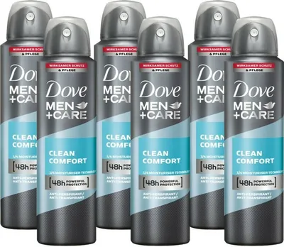 Produktbild von Deo Dove Men + Care  6 x 150ml Deospray Clean Comfort Deodorant Bodyspray