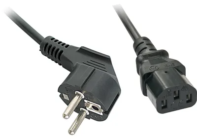 Image de Câble secteur Lindy 2m Schuko coudé vers C13