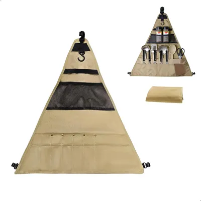 Imagen del producto de Bolsa de tela Oxford, 55x59 cm, con 5 compartimentos y ganchos, ideal para la cocina y los viajes