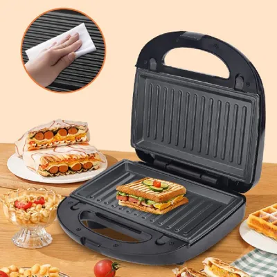 Produktbild von Waffeleisen Kontaktgrill Sandwichmaker - 8 in 1 - 750 W - 8 Platten - Antihaftbeschichtung