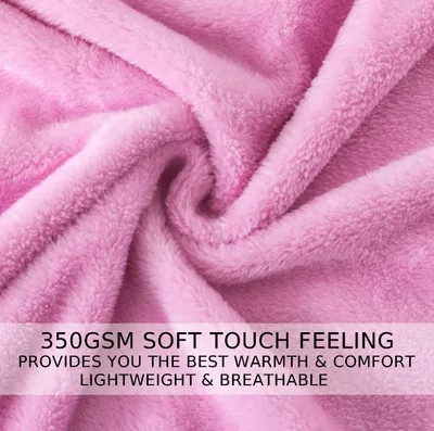 Produktbild von Fleecedecke 230x270 cm, rosa, Flanell, wendbar, für Zuhause