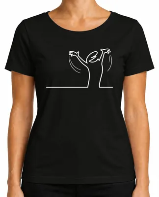 Produktbild von La Linea Balum Strichmännchen Osvaldo Cartoon Kult Zeichentrick Damen T-Shirt, Schwarz, L