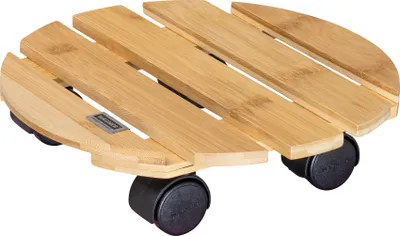 Produktbild von WAGNER Pflanzenroller BAMBOO Ø 29 x 7 cm, für den Innenbereich, Bambus hell, versiegelt, Tragkraft 100 kg - 20026701