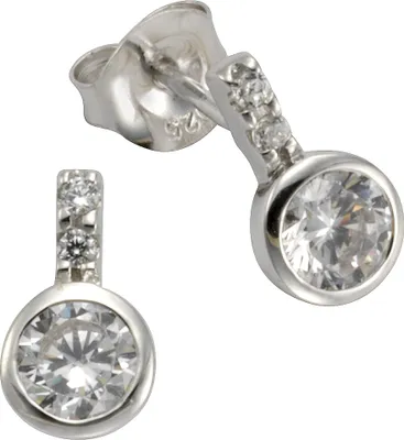 Produktbild von F Ohrstecker 925/- Sterling Silber 1,1cm weiß Zirkonia weiß 273220513
