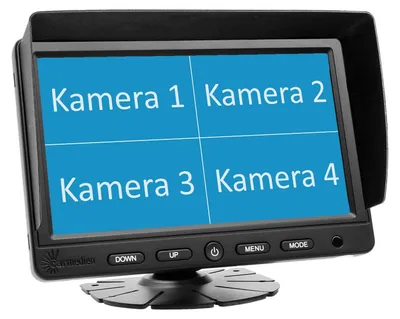 Produktbild von Carmedien 7" Quad Monitor CM-NMR7Q4 für Rückfahrkameras Split Screen Bildschirm 4 V In TFT Display 12V 24V