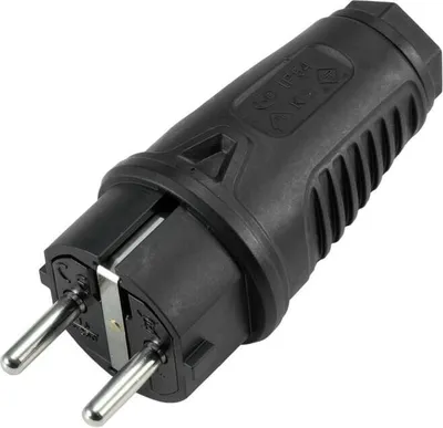 Produktbild von PC ELECTRIC Schutzkontakt Stecker Gummi sw