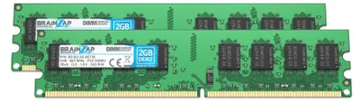 Produktbild von BRAINZAP 4GB DDR2 RAM DIMM PC2-5300U 2Rx8 667 MHz 1.8V CL5 Computer PC Arbeitsspeicher (2x 2GB)