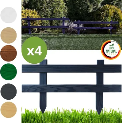 Produktbild von Floranica Gartenzaun 4 stk. 20 cm x 50 cm Anthrazit Steckzaun Zierzaun Friesenzaun zum Stecken Vorgartenzaun