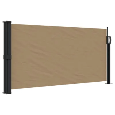 Image de vidaXL Marquise latérale extensible Taupe 100x300 cm