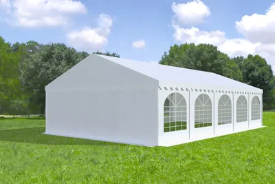 Obrázok produktu pre Párty stan 6x10 m MAX – PVC 550 g/m² s protipožiarnou úpravou, oceľ Ø50 mm, spodný rám + výstuhy, až 120 osôb - Biela