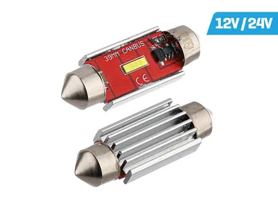 Obrázek produktu pro VISION Festoon SV8.5 39mm 12/24V žárovka 1x 1860 SMD LED, nepolární, CANBUS, bílá, 2 ks.