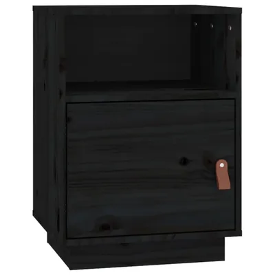 Produktbild von Nachttisch Schwarz 40x34x55 cm Massivholz Kiefer