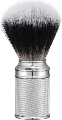 Immagine prodotto di INF Pennello da barba da uomo: Manico in lega di alluminio per schiuma ricca D'argento