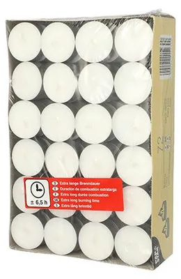 Produktbild von 576 Teelichte Ø 39 mm · 17,5 mm weiss · mit langer Brenndauer 6,5 h