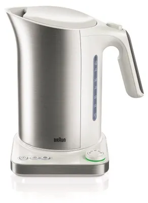 Produktbild von Braun Wasserkocher WK 5115 WH, 1,7 l, 3000 W, Silber, Weiß, Edelstahl, Regelbare Temperatur, Wasserstandsanzeige