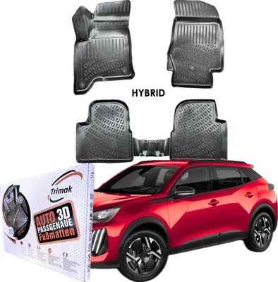 Produktbild von Trimak Autofußmatten kompatibel mit Peugeot 2008 Hybrid 2.Gen ab 2023 Auto Allwetter Gummimatten