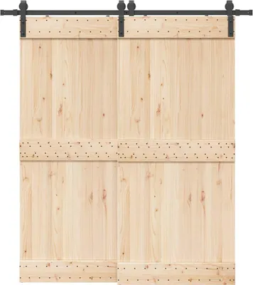 Image de vidaXL Kit de ferrures pour portes coulissantes 200 cm acier noir