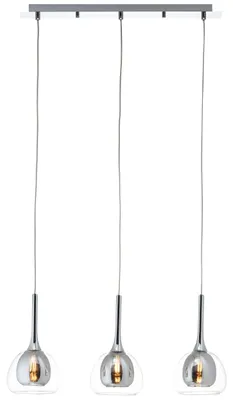 Produktbild von BRILLIANT Pendelleuchte, 3-flammig Hadan silber IP20 E14 40 Watt dimmbar g. f. Tropfenlampe