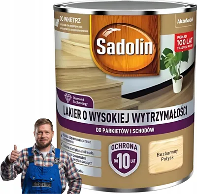Obrázek produktu pro Bezbarvý lak vysoký lesk - 0,7 l - na schody a parkety - lak na nábytek - ochranný lak