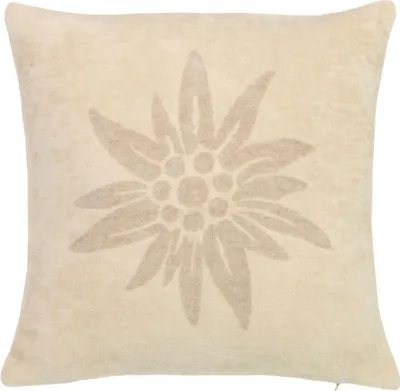 Produktbild von Kopfkissenbezug mit Edelweißmotiv 60% Baumwolle, 40% Polyacryl, Beige