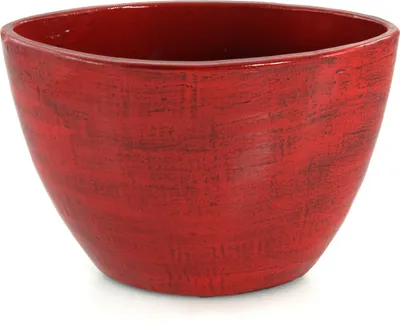 Produktbild von Moderner Übertopf Pflanzengefäß Vase für Blumen aus Keramik in der Farbe Rot 28x15x19 cm