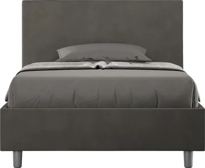 Produktbild von ITYHOME - Gepolstertes Bett mit Lattenrost 120x200 mit Mikrofaserbezug Grau Adele