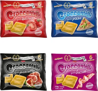 Produktbild von TESTPAKET Croccantelle Schinken multipack (4 X 210 g) aus italien