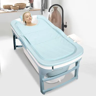 Produktbild von Peviasot Badewanne Erwachsene 118x60x50cm Faltbare Mobile Badewanne Tragbar mit Abdeckung für Dusche Spa