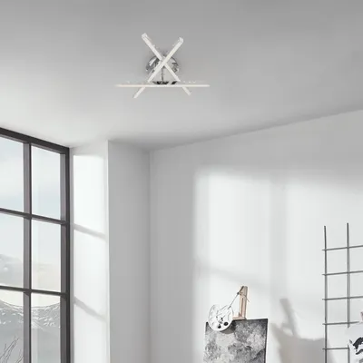 Productafbeelding van Briloner LED-plafondlamp Rey, 40 cm, chroom, met glanseffect