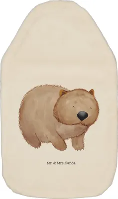 Produktbild von Mr. & Mrs. Panda Wärmekissen Wombat - Weiß - Geschenk, Spruch, Lustige Sprüche, Das Leben Ist schön, Australien, Wärmflasche mit Bezug, Plüsch, Bettflasche, Motivation