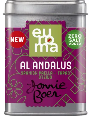 Imagen del producto de Mezcla de especias Euroma Al-Andalus de Jonnie Boer, 45 g - Hierbas mediterráneas para carne, pescado y verduras