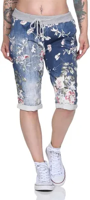 Produktbild von Damen Bermuda Shorts kurze Sommer Hose;  Muster 12 S/M/L