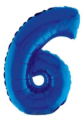 Produktbild von XXL Zahlen Folienballon 100 cm - Blau Zahl: 6