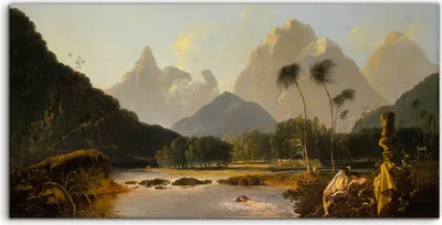 Produktbild von Coloray Canvas 140x70  Wandbild Leinwand Bilder Kunst Bild Spitzenwerte Berge Farbe
