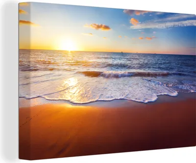 Obrázek produktu pro OneMillionCanvasses® Malba na plátně Nástěnná malba na plátně - Pláž - moře - slunce - horizont - 150x100cm